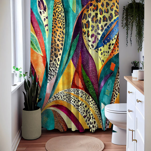 East Urban Home Zarlish Animal Print Shower Curtain Wayfair